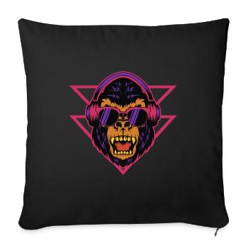 Gorilla DJ - Sofakissenbezug 45 x 45 cm - Schwarz - Vorne