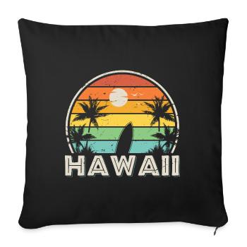 Coloré et vintage Hawaii Surf - Housse de coussin décorative 45 x 45 cm - noir - Devant