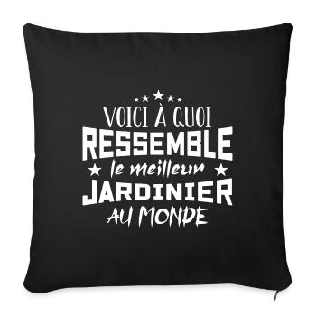 Voici à quoi ressemble le meilleur jardinier - Housse de coussin décorative 45 x 45 cm - noir - Devant