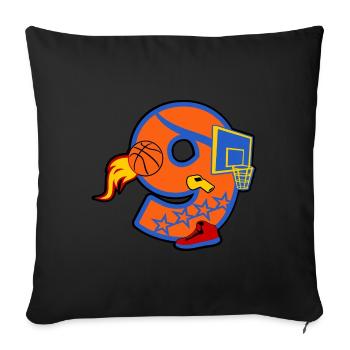 Basketball 9. Geburtstagsparty Nummer 9 - 9 Jahre - Sofakissenbezug 45 x 45 cm - Schwarz - Vorne
