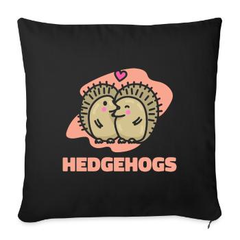 Valentinstag Geschenk Igel - Sofakissenbezug 45 x 45 cm - Schwarz - Vorne