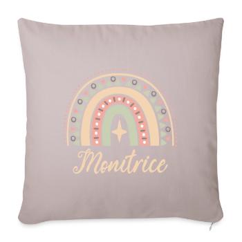 Cadeau Monitrice. Boho Rainbow monitrice. - Housse de coussin décorative 45 x 45 cm - taupe clair - Devant