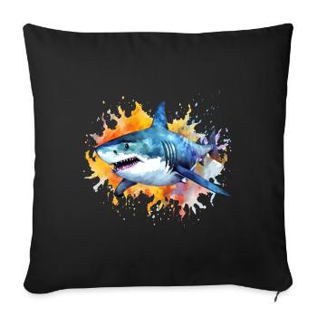 Aquarelle Hai - Housse de coussin décorative 45 x 45 cm - noir - Devant