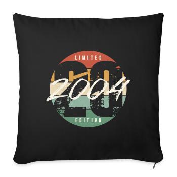 20th Birthday 20 Years Born in 2004 - Sofa pillowcase 17,3'' x 17,3'' (45 x 45 cm) - black - Front
