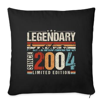 Légendaire depuis 2004 Vintage cadeau d’anniversaire - Housse de coussin décorative 45 x 45 cm - noir - Devant