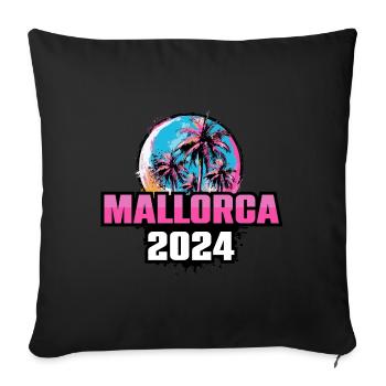 Mallorca 2024 Palm Trees - Sofa pillowcase 17,3'' x 17,3'' (45 x 45 cm) - black - Front