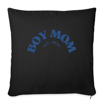 Boy Mom est. 2024 - Sofakissenbezug 45 x 45 cm - Schwarz - Vorne