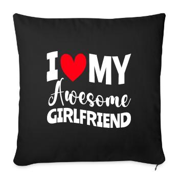 Paare Liebe Herz Freund Geschenkidee Beziehung - Sofakissenbezug 45 x 45 cm - Schwarz - Vorne