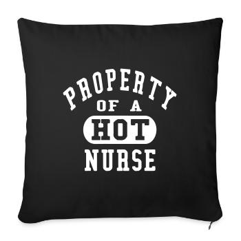 Property of a HOT Nurse - Sofa pillowcase 17,3'' x 17,3'' (45 x 45 cm) - black - Front