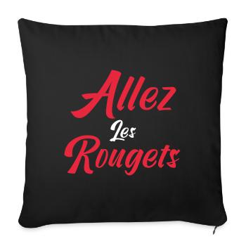allez les Rougets. Les supporters suisses - Housse de coussin décorative 45 x 45 cm - noir - Devant