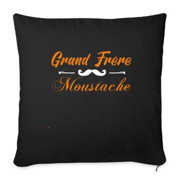 grand frère moustache, Idée cadeau d'élégance. - Housse de coussin décorative 45 x 45 cm - noir - Devant