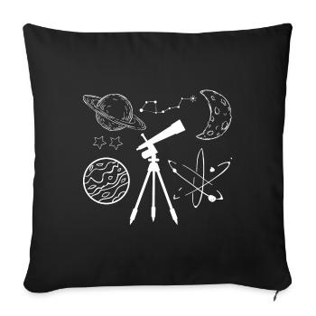 Binoculars Astrophysical Telescope Planets - Sofa pillowcase 17,3'' x 17,3'' (45 x 45 cm) - black - Front
