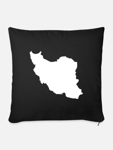 Iran Landkarte Flagge - Sofakissenbezug 45 x 45 cm - Schwarz