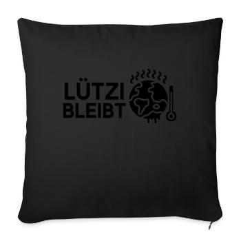 Lützi remains | Lützerath Climate Protection Design - Sofa pillowcase 17,3'' x 17,3'' (45 x 45 cm) - black - Front