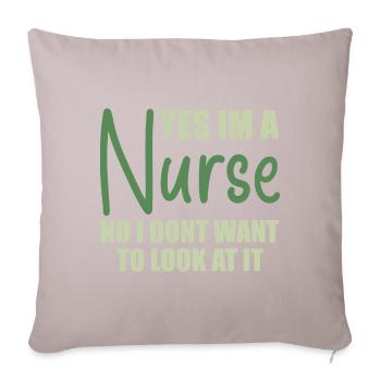 Cadeau Super Pouvoir Infirmière Infirmiere - Housse de coussin décorative 45 x 45 cm - taupe clair - Devant