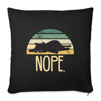 Cat Nope Retro - Sofa pillowcase 17,3'' x 17,3'' (45 x 45 cm) - black - Front