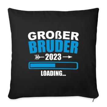 Ich werde Großer Bruder 2023 - Housse de coussin décorative 45 x 45 cm - noir - Devant