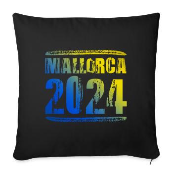Mallorca 2024 Colorful Holidays - Sofa pillowcase 17,3'' x 17,3'' (45 x 45 cm) - black - Front