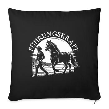 Führungskraft Pferd Reiten Geschenkidee Lustig - Sofakissenbezug 45 x 45 cm - Schwarz - Vorne