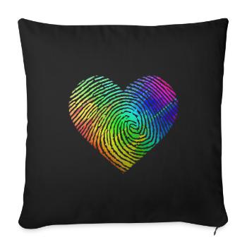 Gay Pride DNA Rainbow - Housse de coussin décorative 45 x 45 cm - noir - Devant