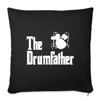 The Drumfather Drummer Drums - Housse de coussin décorative 45 x 45 cm - noir - Devant