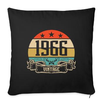 1966 Vintage Birthday Retro Classic - Housse de coussin décorative 45 x 45 cm - noir - Devant