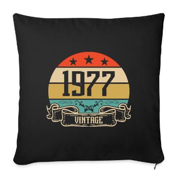 1977 Vintage Birthday Retro Classic - Sofa pillowcase 17,3'' x 17,3'' (45 x 45 cm) - black - Front