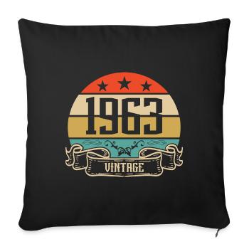 1963 Vintage Birthday Retro Classic - Sofa pillowcase 17,3'' x 17,3'' (45 x 45 cm) - black - Front