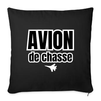 avion de chasse - Housse de coussin décorative 45 x 45 cm - noir - Devant