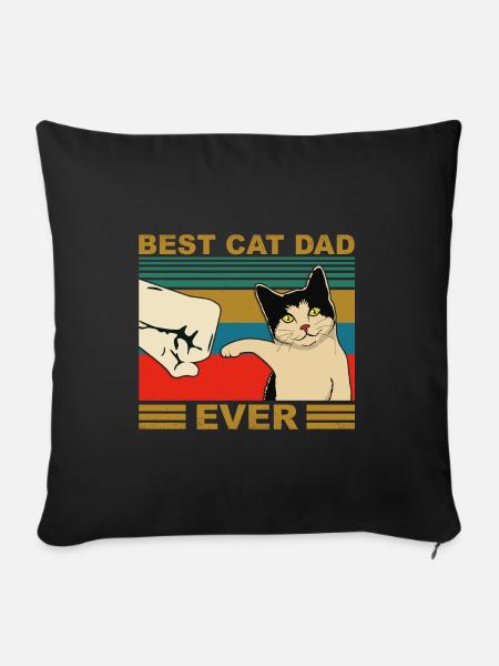 Katze Cat Dad Retro Faust - Sofakissenbezug 45 x 45 cm - Schwarz