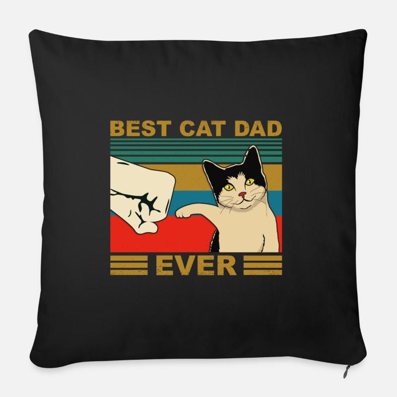 Katze Cat Dad Retro Faust - Sofakissenbezug 45 x 45 cm - Schwarz
