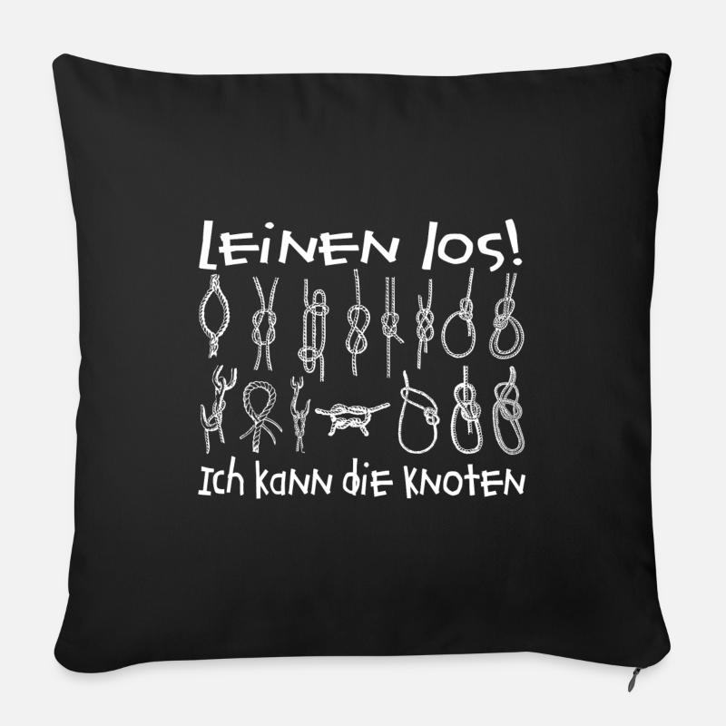 Leinen Los! | Seemannsknoten - Sofakissenbezug 45 x 45 cm - Schwarz