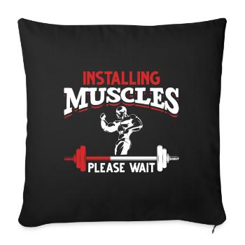 Funny Fitness Gym Workout and Weightlifters - Sofa pillowcase 17,3'' x 17,3'' (45 x 45 cm) - black - Front