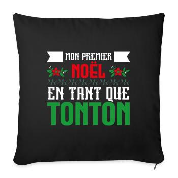 Le premier Noël en tant que tonton - Housse de coussin décorative 45 x 45 cm - noir - Devant
