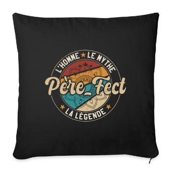 Père-fect | Fête Des Pères | Mandala - Housse de coussin décorative 45 x 45 cm - noir - Devant