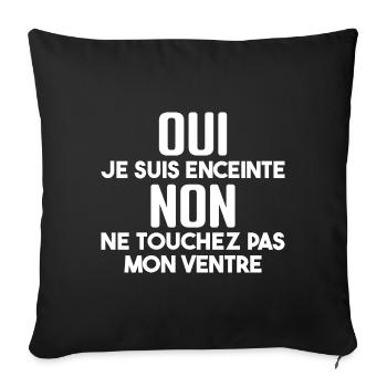 Je Suis Enceinte Annonce Grossesse Future Maman - Housse de coussin décorative 45 x 45 cm - noir - Devant