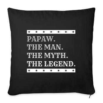 Papa Vater Opa Geschenkidee Papaw Spruch Humor - Sofakissenbezug 45 x 45 cm - Schwarz - Vorne