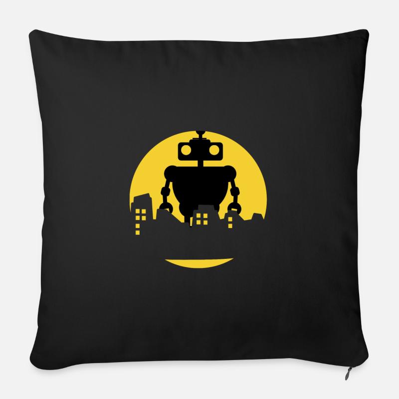 Roboter - Sofakissenbezug 45 x 45 cm - Schwarz