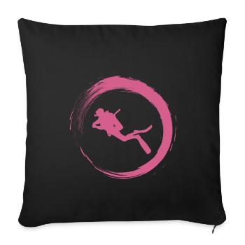 diver - Sofa pillowcase 17,3'' x 17,3'' (45 x 45 cm) - black - Front