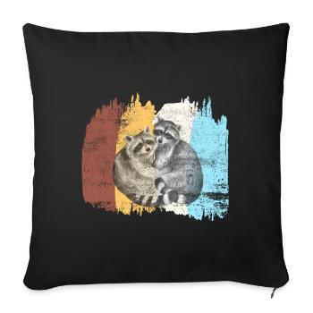 racoon - Sofa pillowcase 17,3'' x 17,3'' (45 x 45 cm) - black - Front