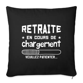 Retraité, Retraite, Départ en Retraite - Housse de coussin décorative 45 x 45 cm - noir - Devant