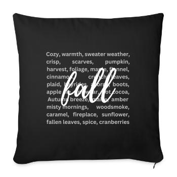 Fall Season | Autumn Leaves | Pumpkin - Sofa pillowcase 17,3'' x 17,3'' (45 x 45 cm) - black - Front