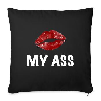 Kiss my ass kissing provocation - Sofa pillowcase 17,3'' x 17,3'' (45 x 45 cm) - black - Front