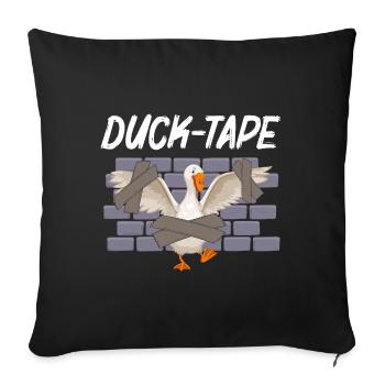 Drôle de ruban d’humour canard animal sarcastique - Housse de coussin décorative 45 x 45 cm - noir - Devant