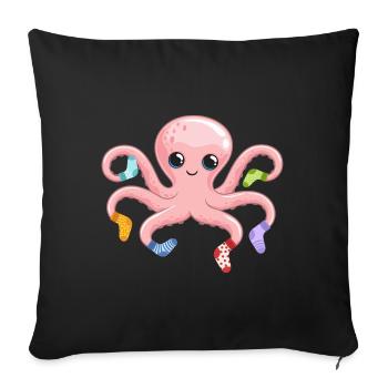 Kawaii Octopus Sweet Octopus Sea Creature - Sofa pillowcase 17,3'' x 17,3'' (45 x 45 cm) - black - Front