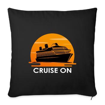 Kreuzfahrt Schiff Weltreise Schiffsreise - Sofakissenbezug 45 x 45 cm - Schwarz - Vorne