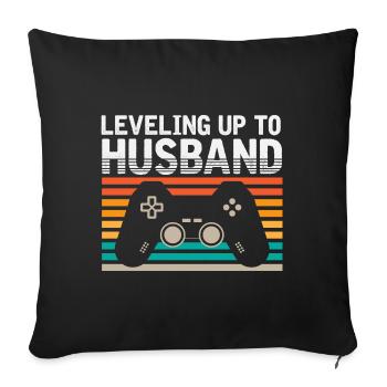 Engagement Video Gamer Groom Gaming Husband - Sofa pillowcase 17,3'' x 17,3'' (45 x 45 cm) - black - Front