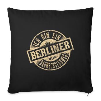 Ich bin ein Berliner aus Berlin Baumschulenweg - Sofakissenbezug 45 x 45 cm - Schwarz - Vorne