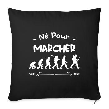 né pour marcher évolution - Housse de coussin décorative 45 x 45 cm - noir - Devant