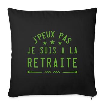 Je peux pas je suis à la retraite - Housse de coussin décorative 45 x 45 cm - noir - Devant